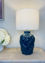 The Salcombe Ceramic Rope Lamp & Shade - Blue