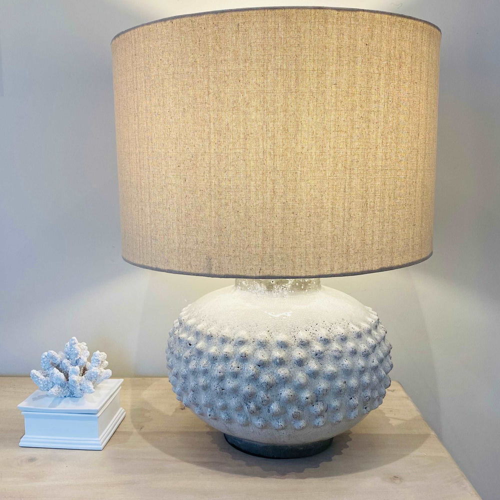 The Stowe Bobble Table Lamp & Linen Shade