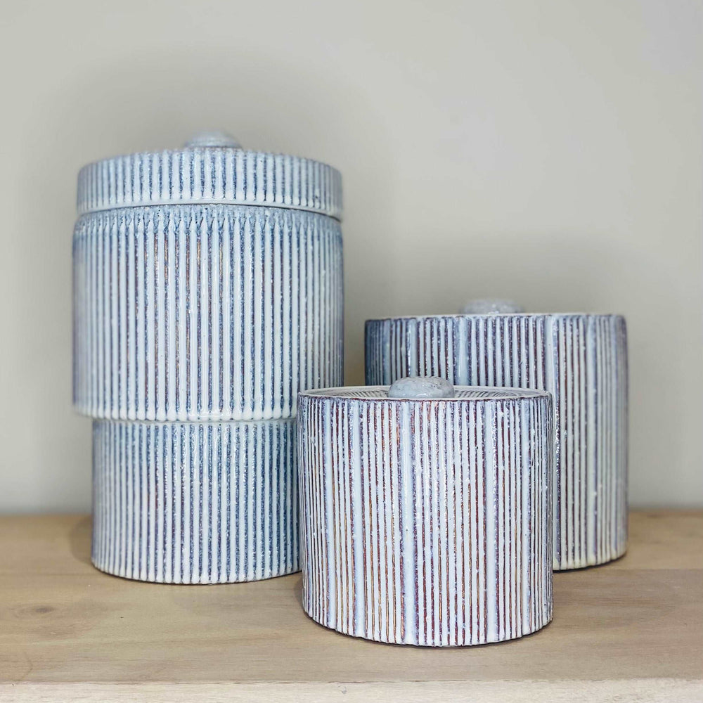 
                      
                        Medium 'Padstow' Striped Lidded Ceramic Jar
                      
                    