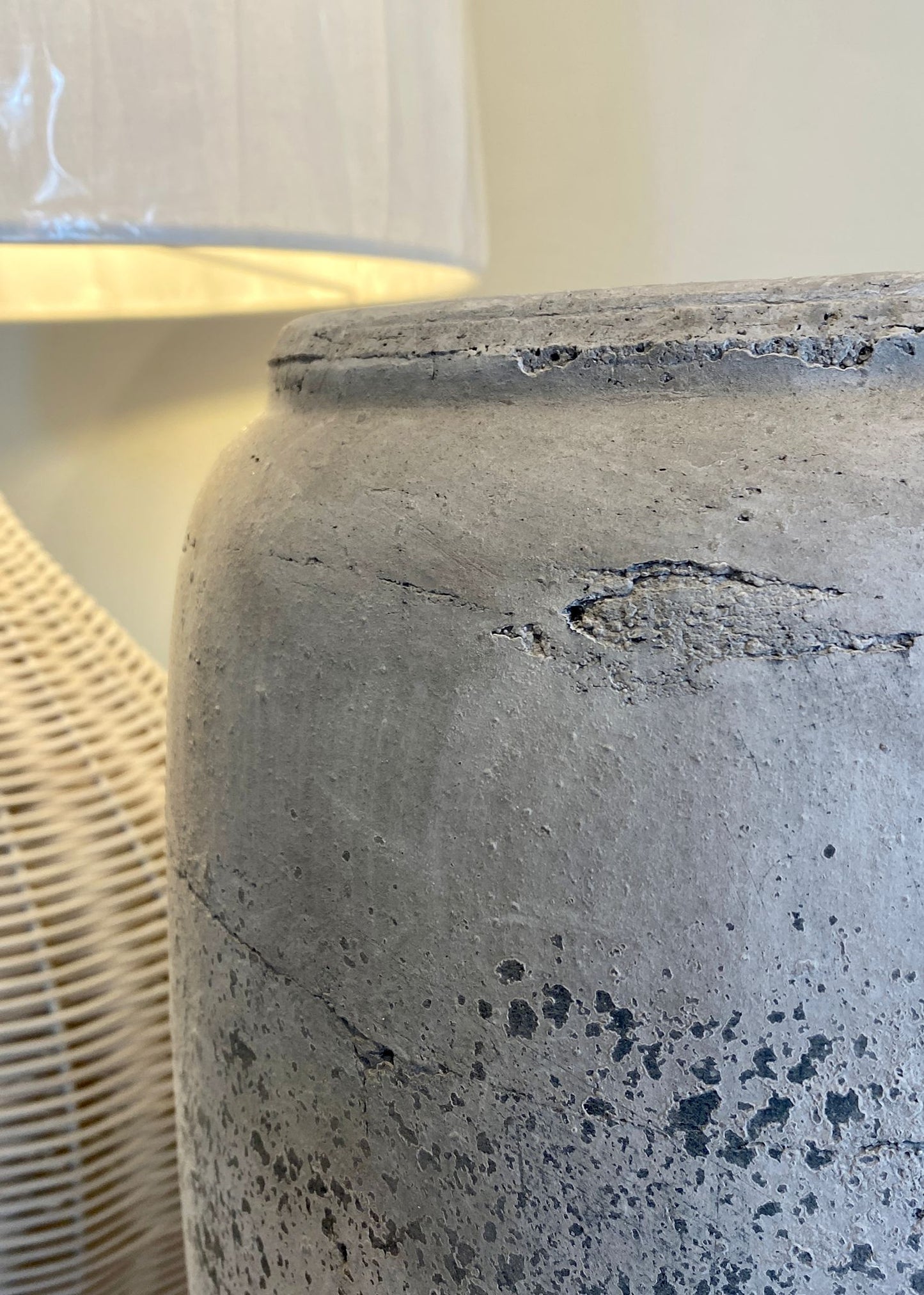 The 'Venice' Distressed Cement/Stone Tall Vase