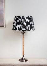 The Chirala Black & White Ikat Mango Wood Lamp