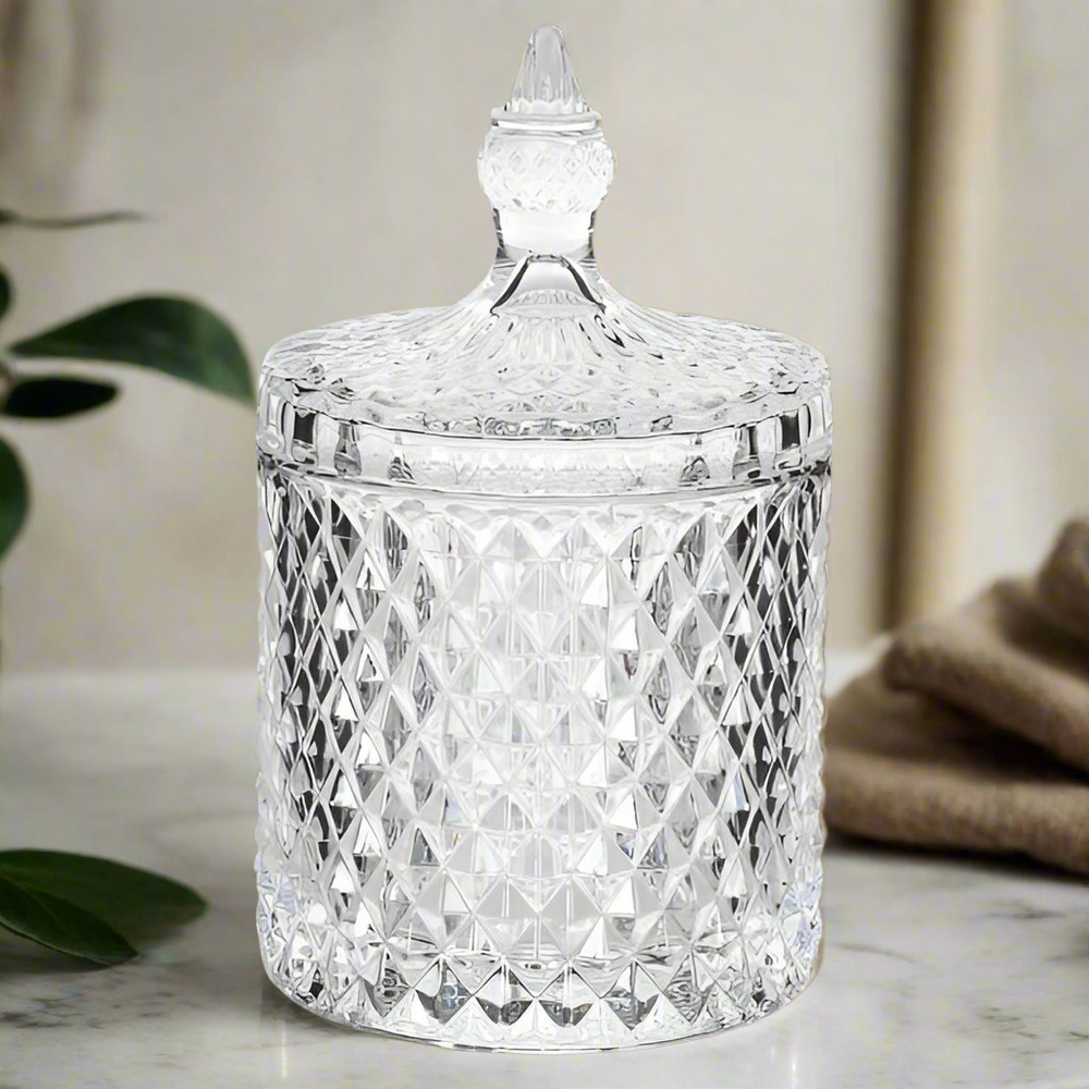 Eloise Medium Cut Glass Lidded Jar