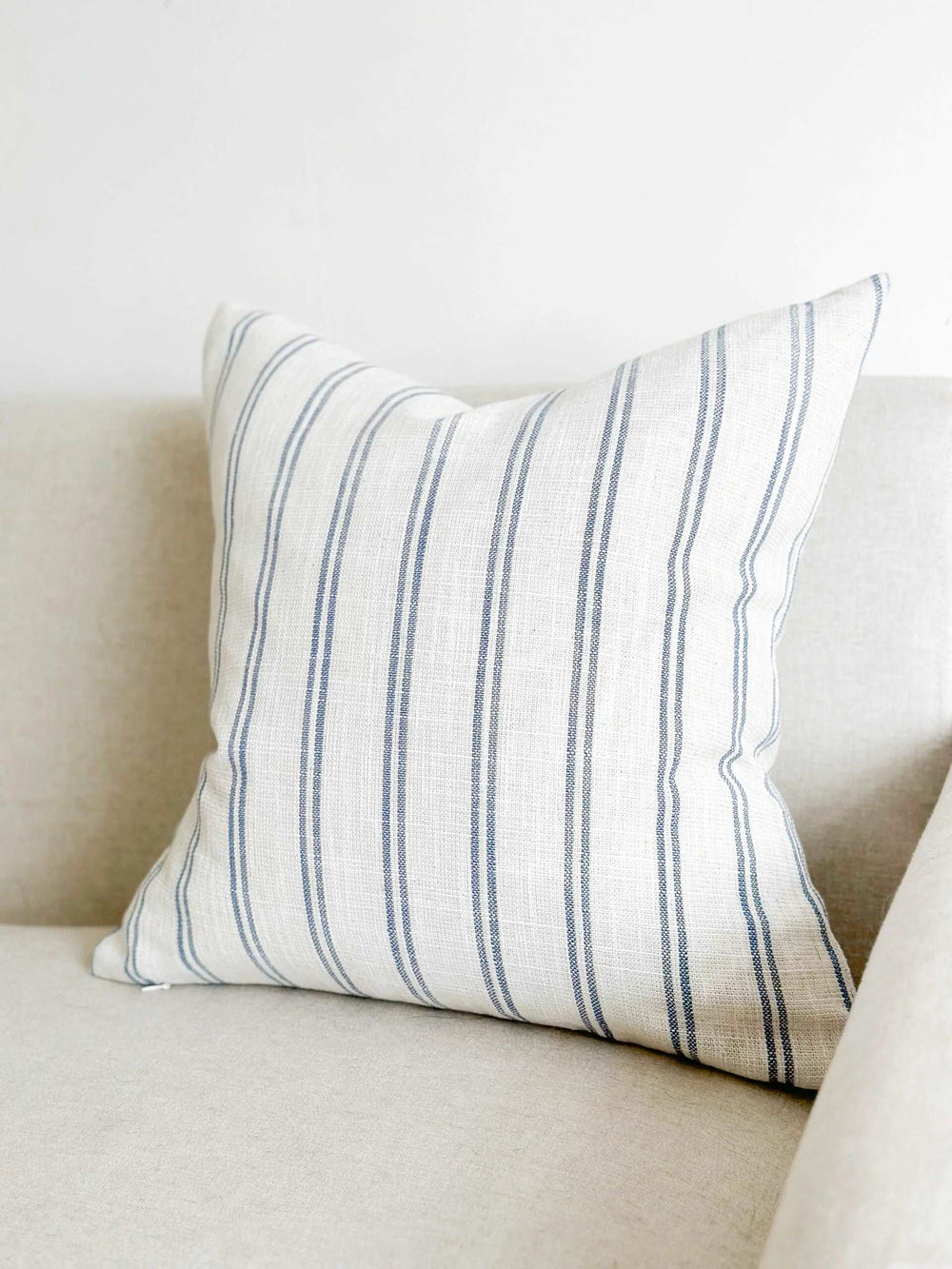 Darcy Blue Stripe Duck Feather Cushion 45×45cm