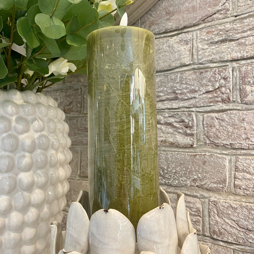 Faux Flame - Moss Green Candles