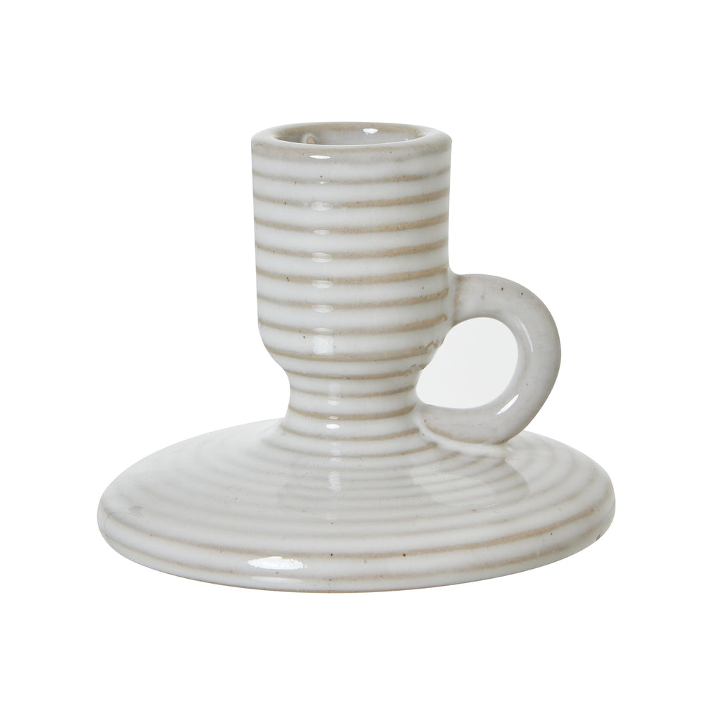 Ceramic Taper Candle Holder  With Handle