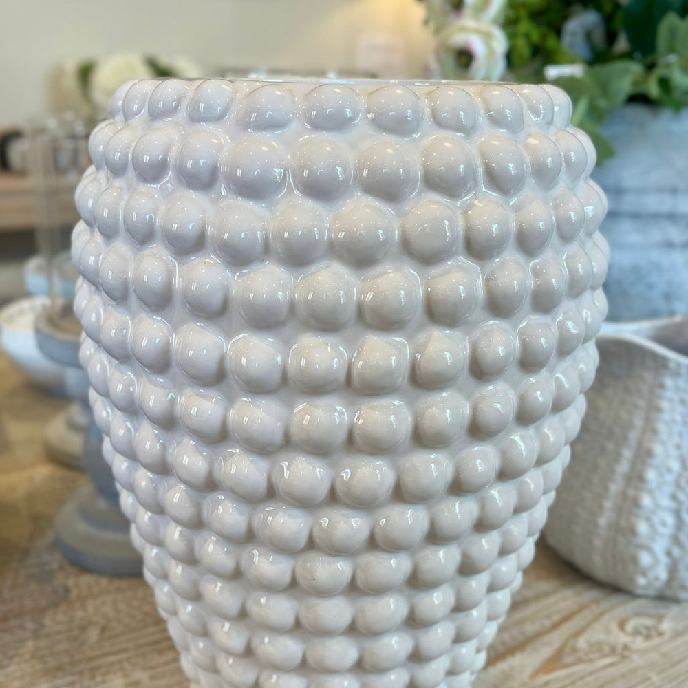 The Dotty Large White Bobble Vase