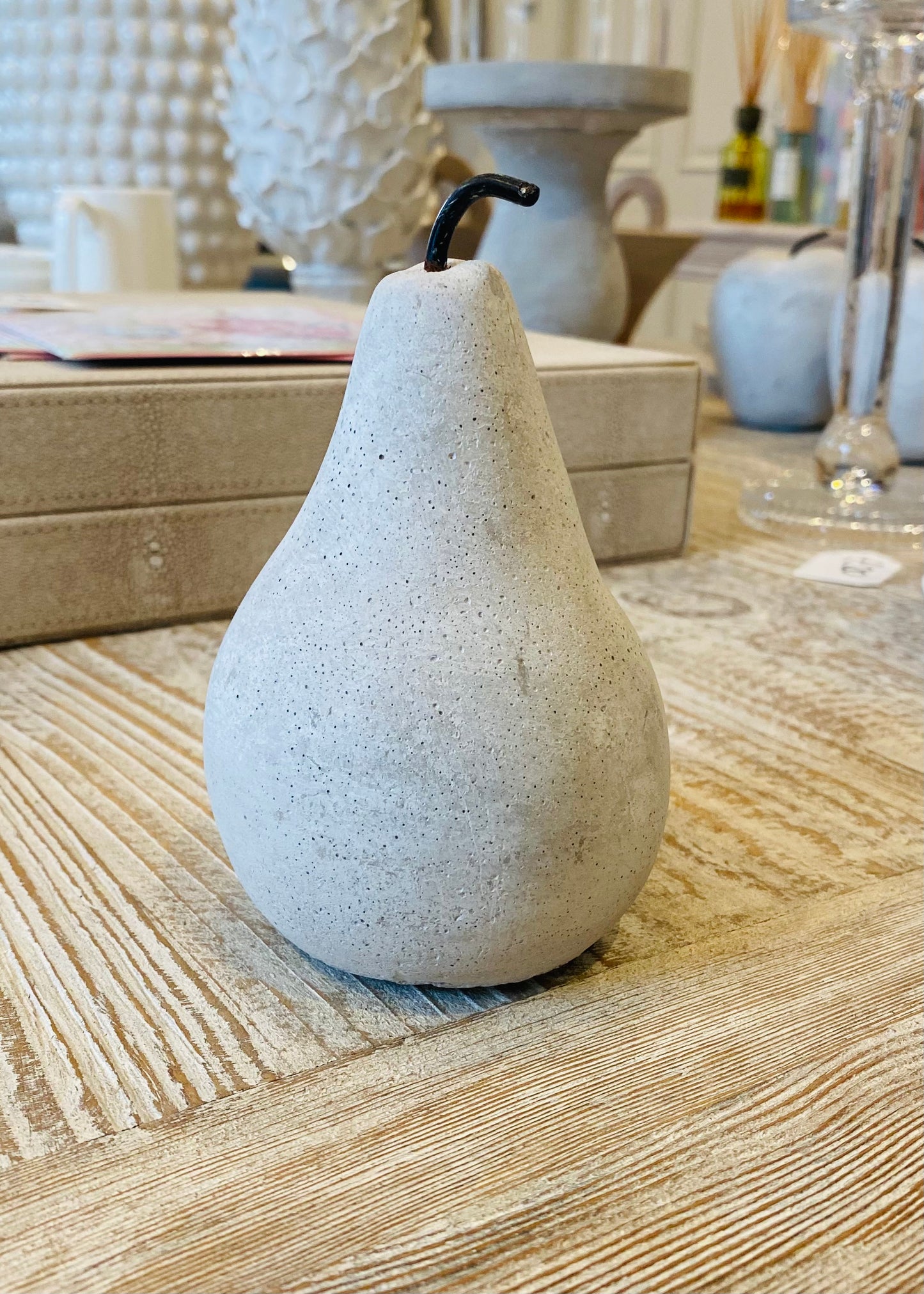 Cement Pear Ornament