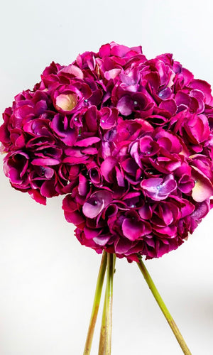 Faux Fuchsia Hydrangea Mophead