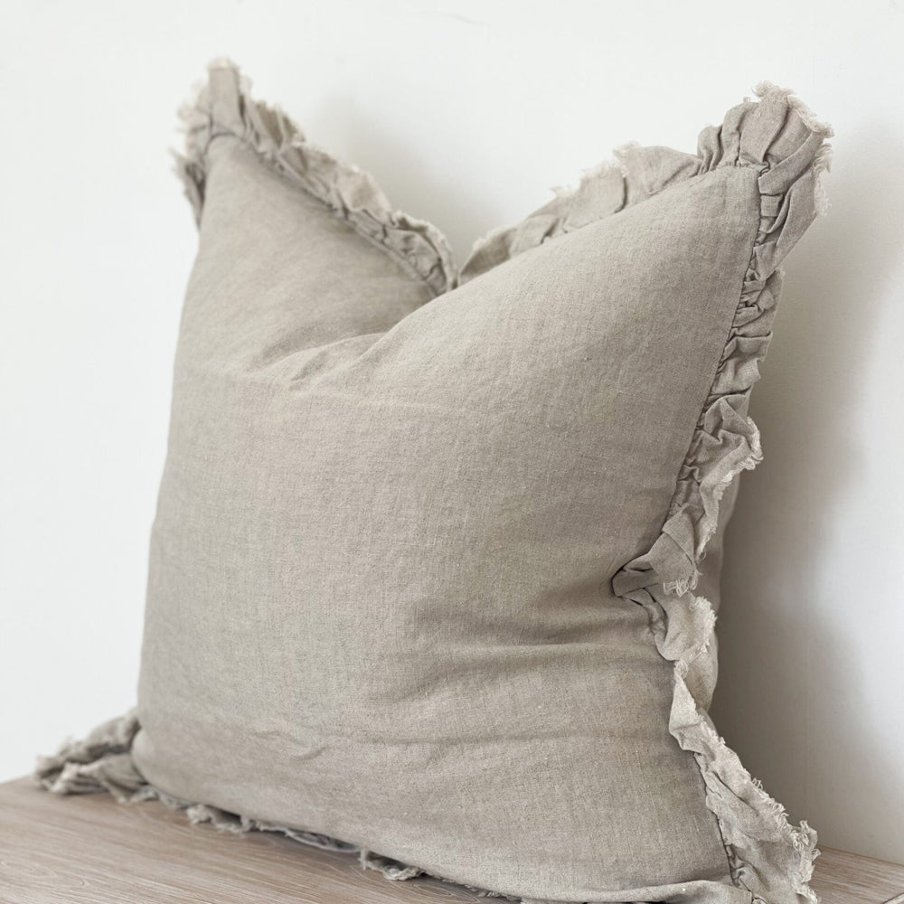 
                      
                        Ottilie Ruffled Edge Linen Beige Cushion 45x45cm
                      
                    