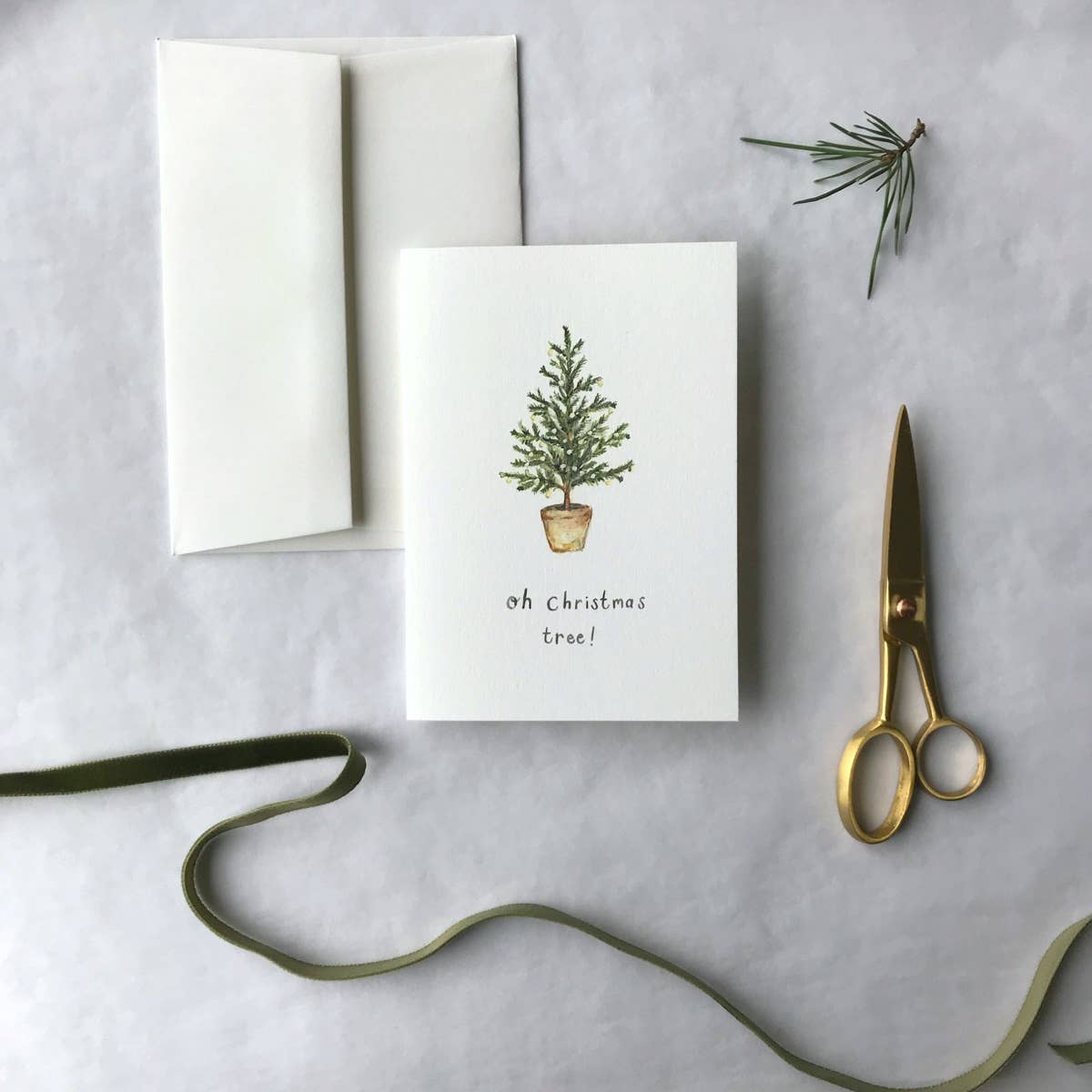 'Oh Christmas Tree!' Watercolour Luxury Christmas Card