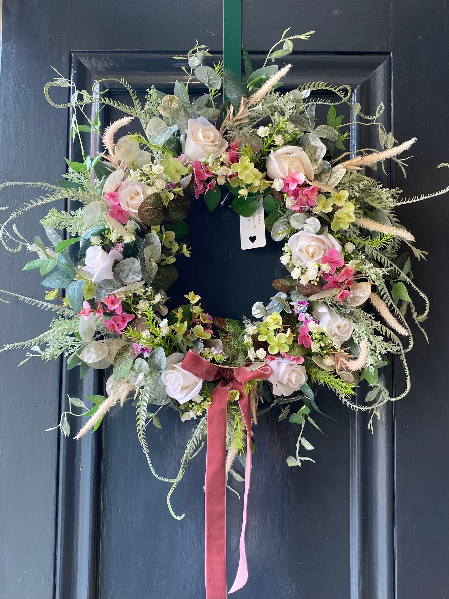 Pink Blushes Faux Flower Wreath