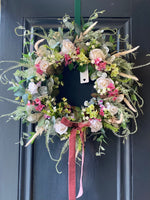 Pink Blushes Faux Flower Wreath