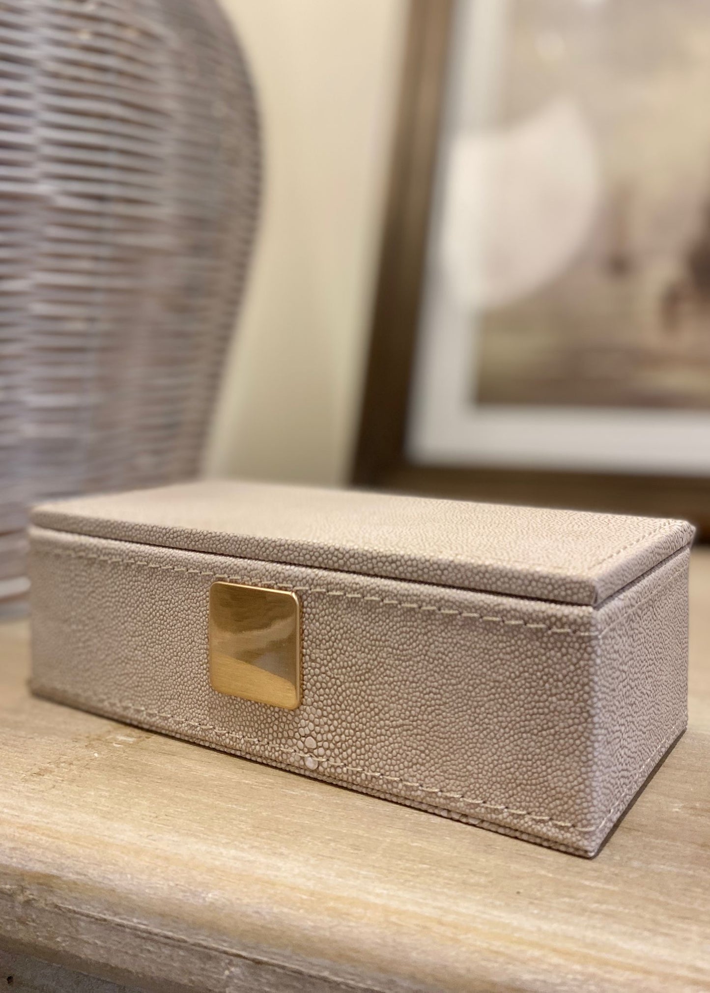 Penelope Faux Shagreen Jewellery Case