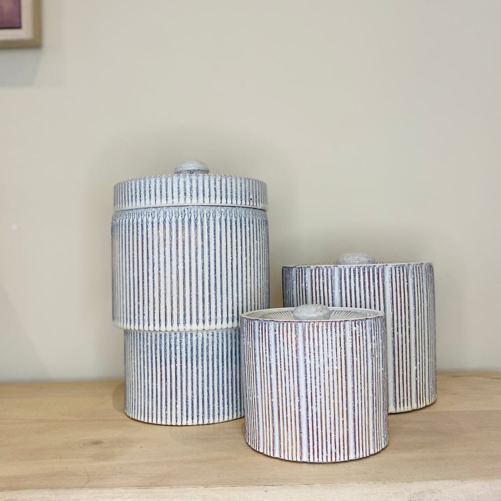 
                      
                        Small 'Padstow' Striped Lidded Jar
                      
                    