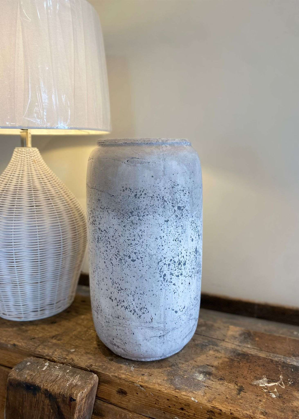 The 'Venice' Distressed Cement/Stone Tall Vase