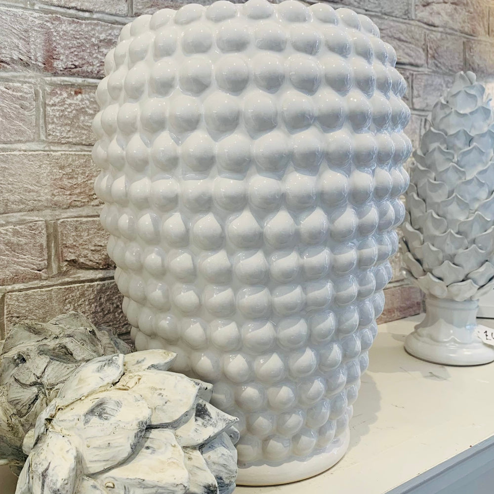 The Dotty Large White Bobble Vase