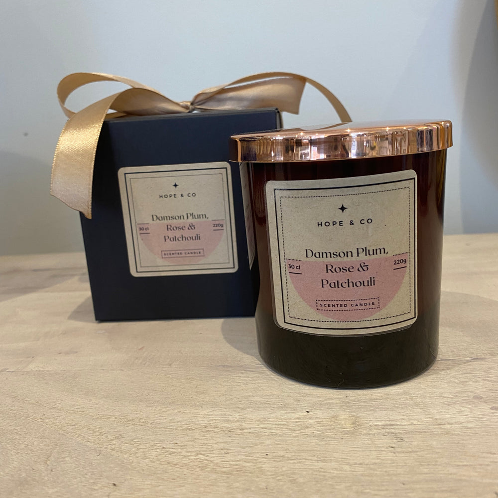 Damson Plum, Rose & Patchouli Scented Candle