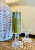 'Ivy' Glass Ribbed Candle Holder