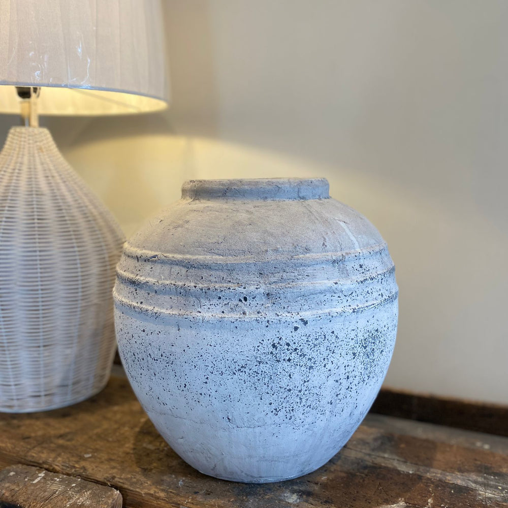 The 'Naples' Round Cement/Stone vase