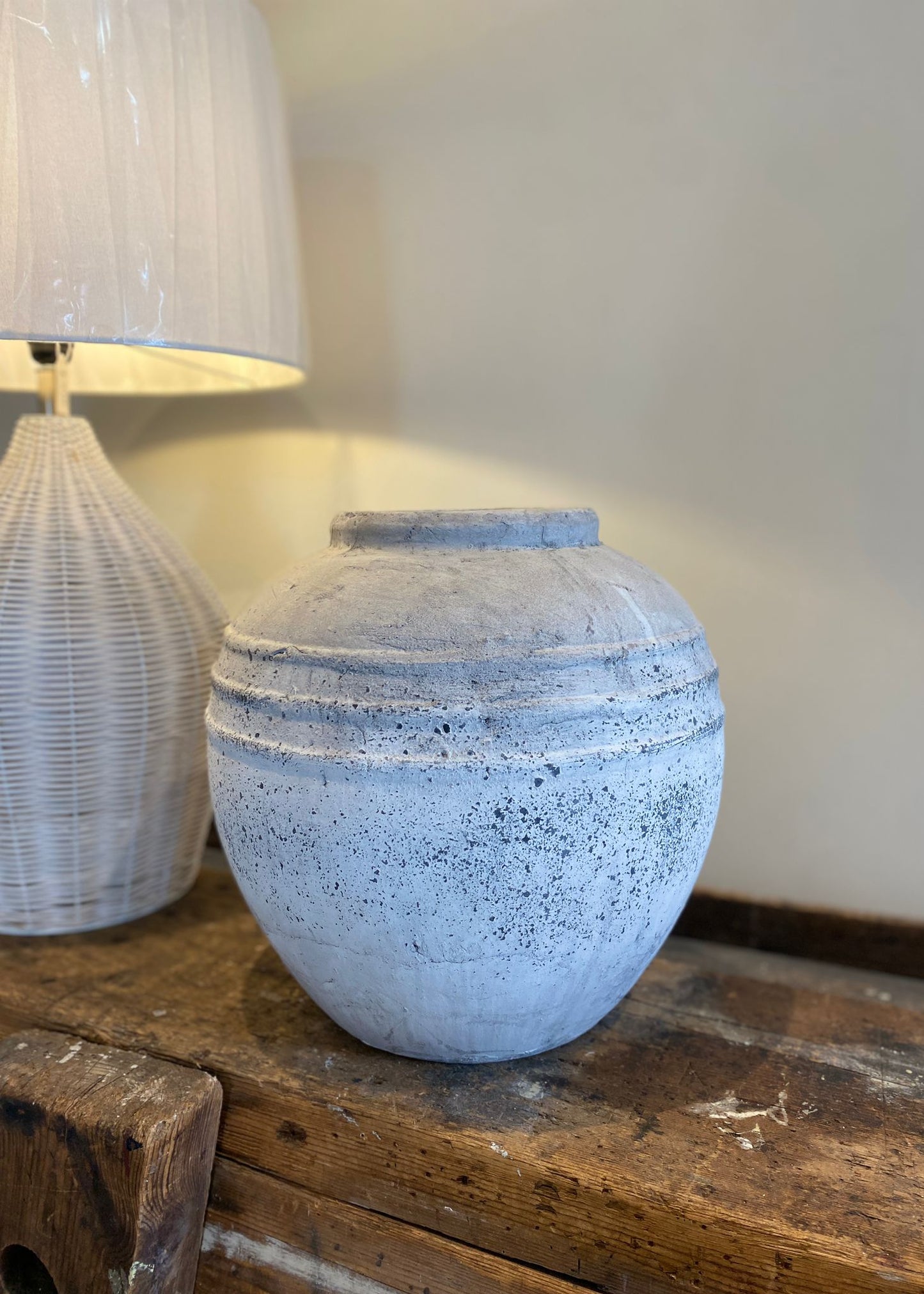 The 'Naples' Round Cement/Stone vase