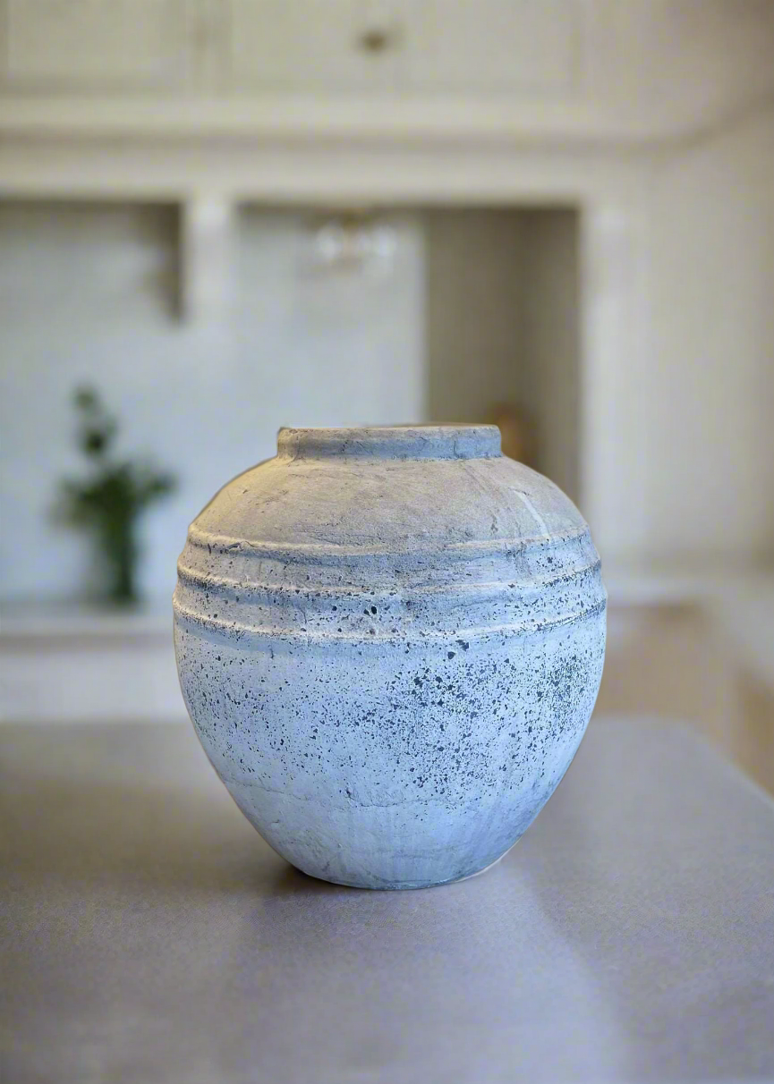 The 'Naples' Round Cement/Stone vase