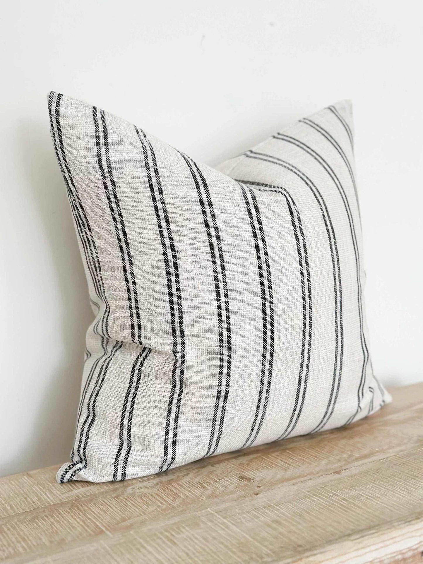 Darcy Black Stripe Duck Feather Cushion 45×45cm