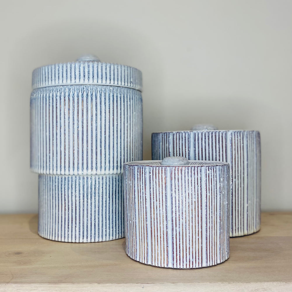 
                      
                        Small 'Padstow' Striped Lidded Jar
                      
                    