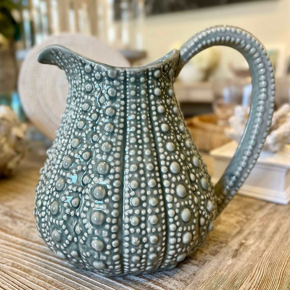 The Perranporth Grey Urchin Porcelain Bobble Jug