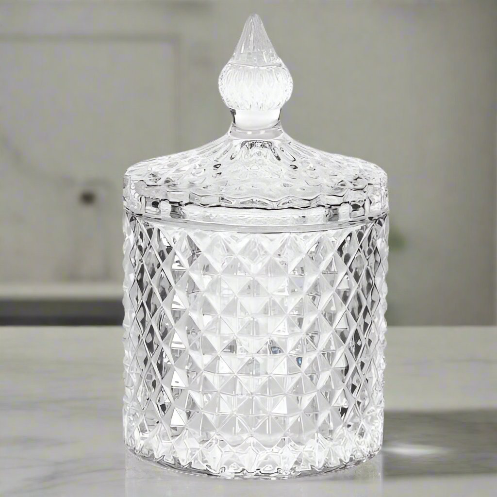 Eloise Small Cut Glass Lidded Jar