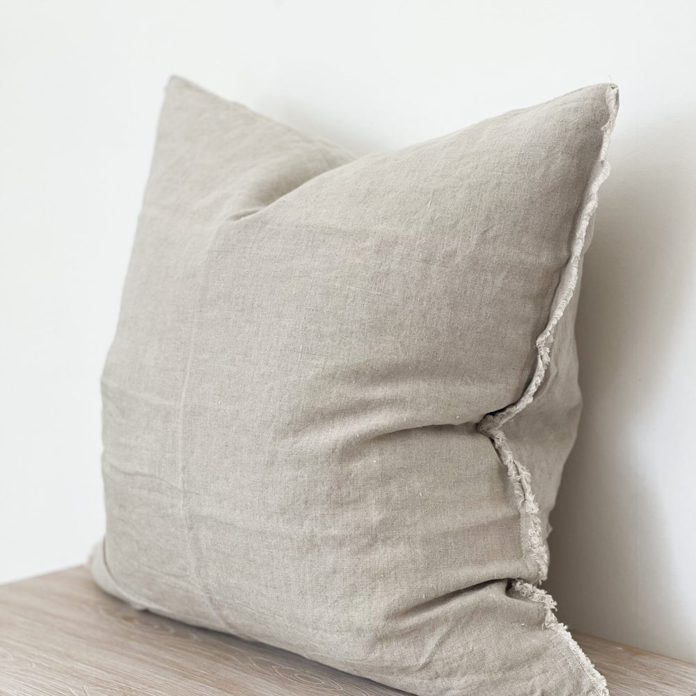 Camille Frayed Edge Natural Cushion 45×45cm