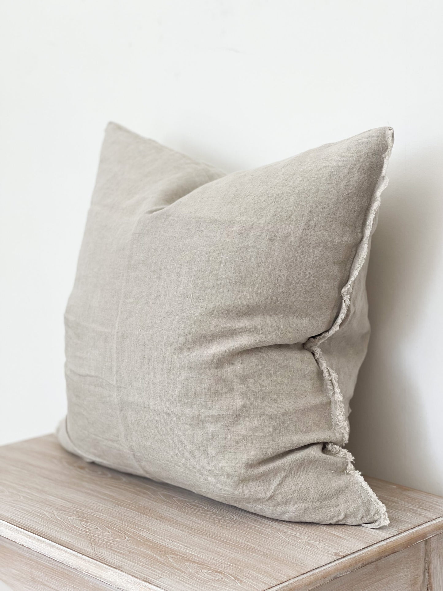 Camille Frayed Edge Natural Cushion 45×45cm