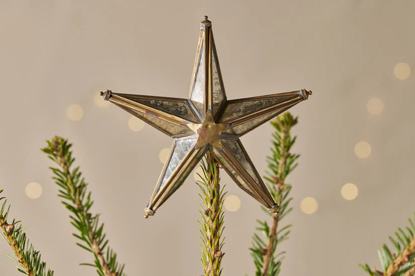 Antique Brass Star tree topper