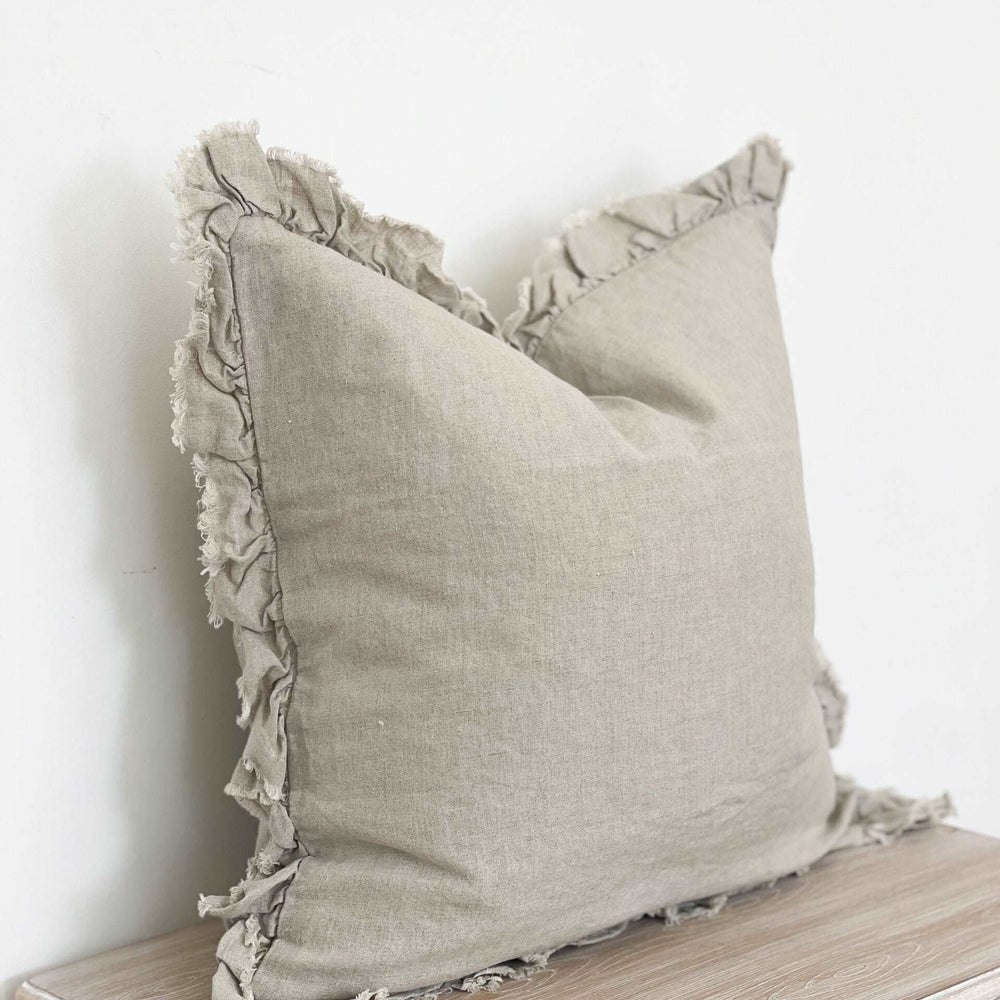 
                      
                        Ottilie Ruffled Edge Linen Beige Cushion 45x45cm
                      
                    