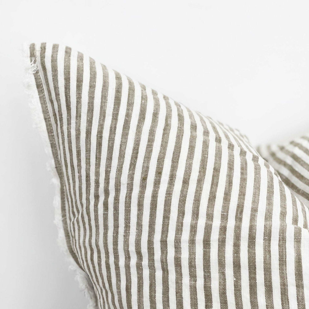 
                      
                        Camille Frayed Edge Olive Stripe Cushion 53x53cm
                      
                    