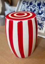 The Matisse Red Stripe Ceramic Stool