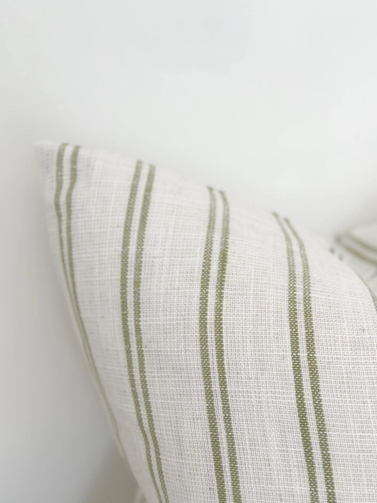 Darcy Olive Stripe Duck Feather Cushion 45x45cm