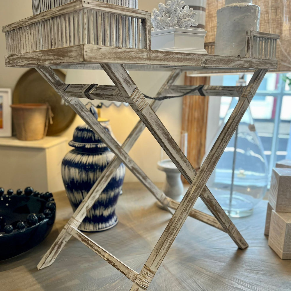 
                      
                        'Adelaide' Grey Washed Bamboo Butler Tray Table
                      
                    