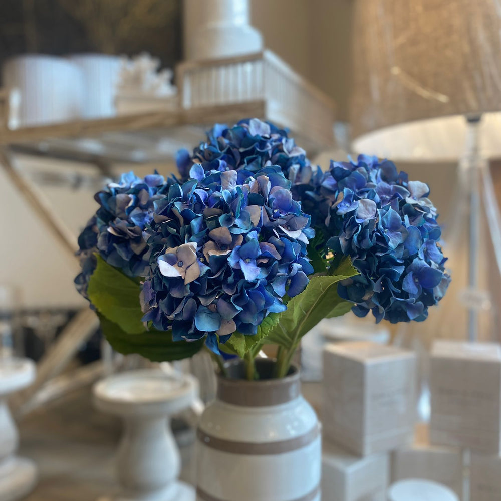 Faux Blue Hydrangea Stem