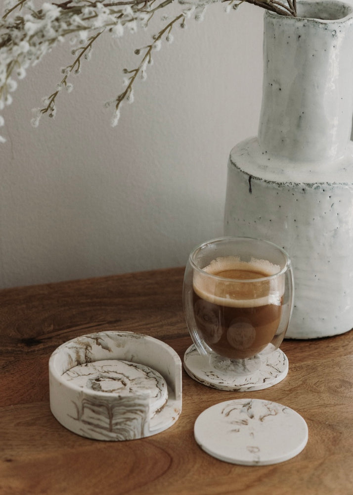 
                      
                        Or'el White/Brown Jesmonite Coaster Set
                      
                    