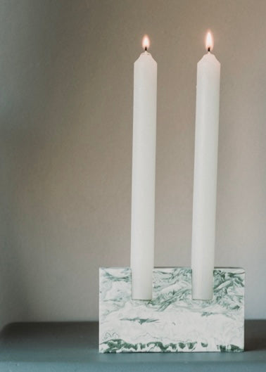 Or'el Green Jesmonite Candle Holder