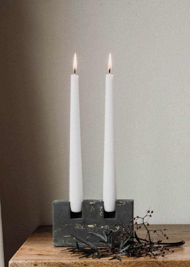 Or'el Black Jesmonite Candle Holder