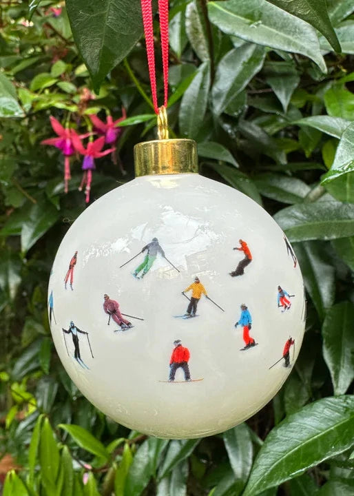 Skiers Alpine Christmas Bauble