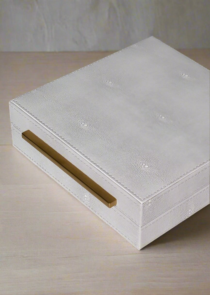 Faux Shagreen Storage Boxes