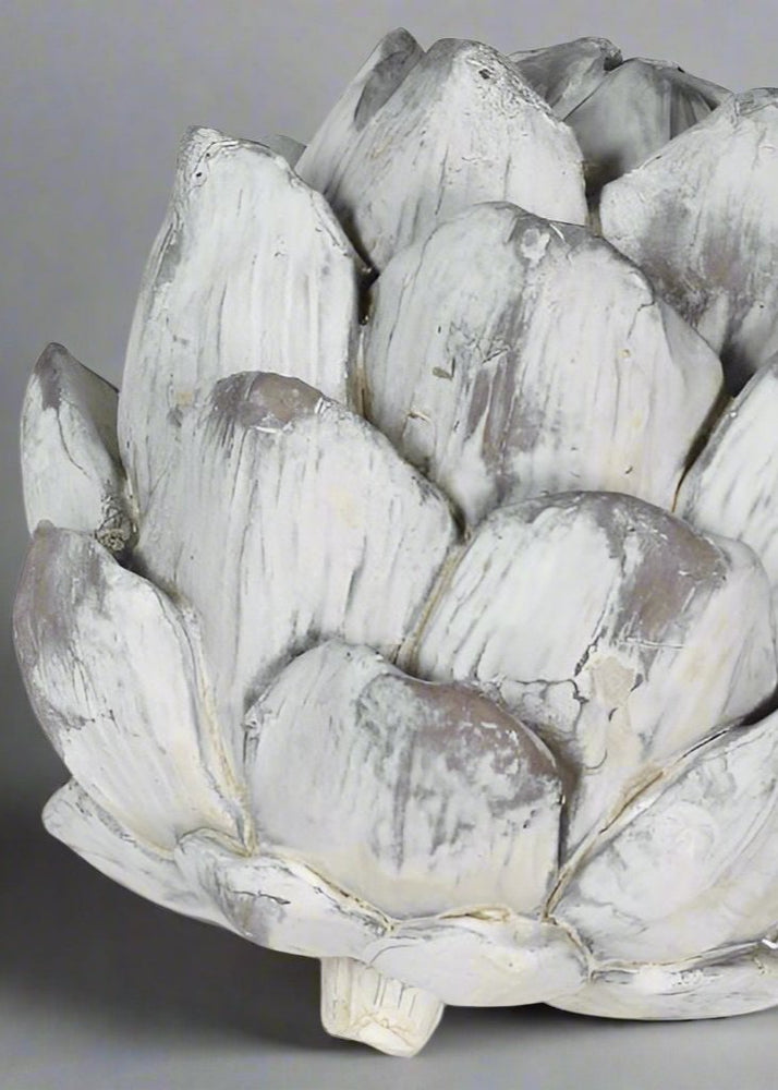 
                      
                        Distressed White Washed Artichoke Ornament
                      
                    