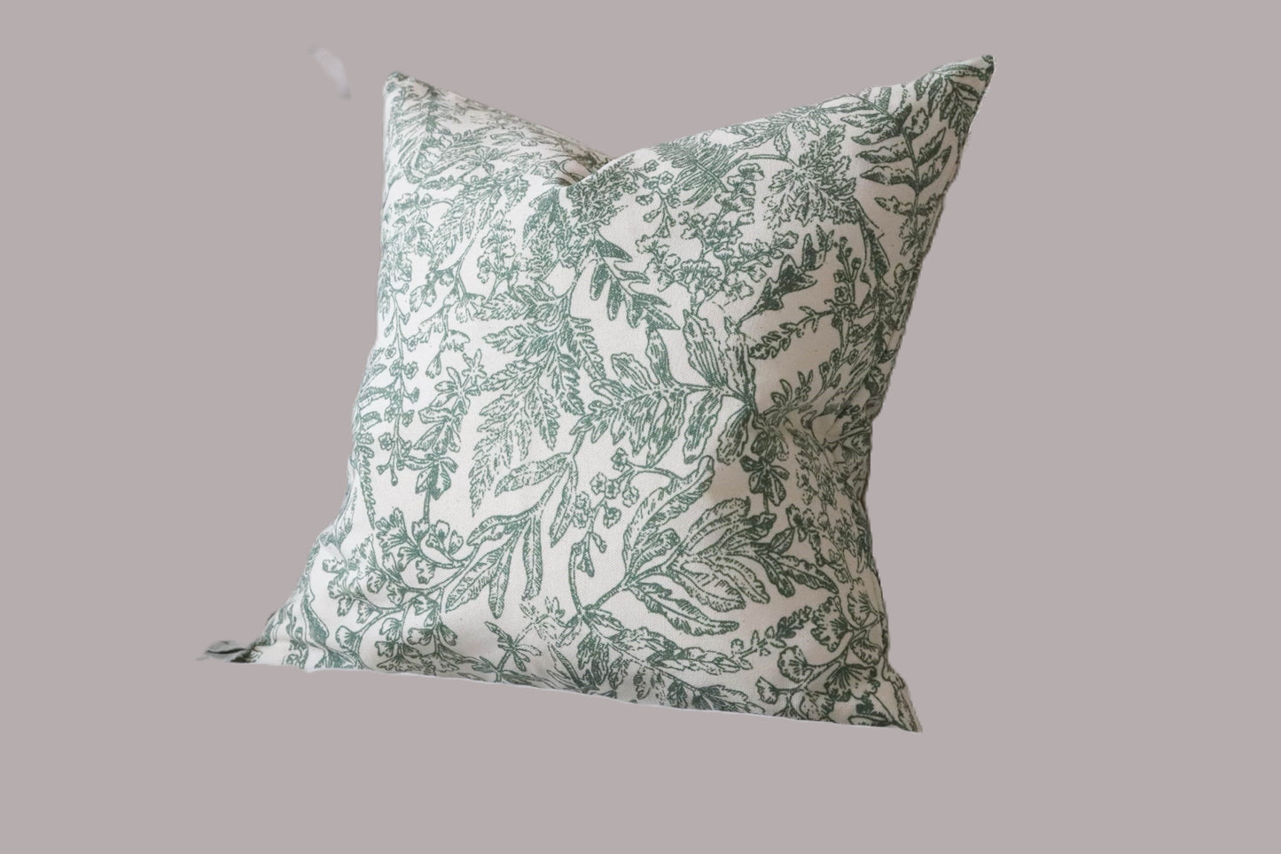 Aria Green Leaf Duck Feather Cushion 45x45cm