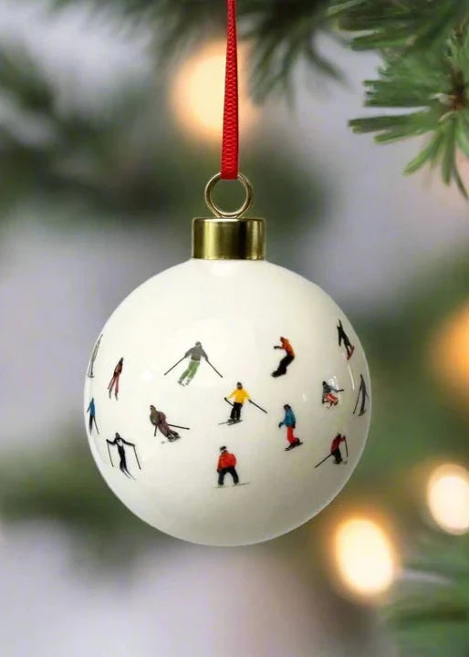 Skiers Alpine Christmas Bauble